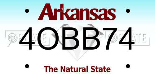 4OBB74 Arkansas License Plate