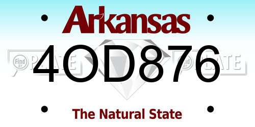 4OD876 Arkansas License Plate