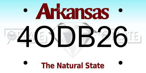 4ODB26 Arkansas License Plate