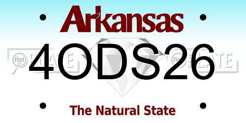 4ODS26 Arkansas License Plate