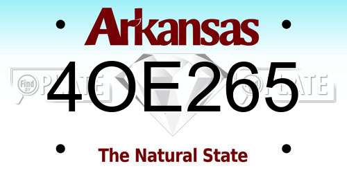 4OE265 Arkansas License Plate