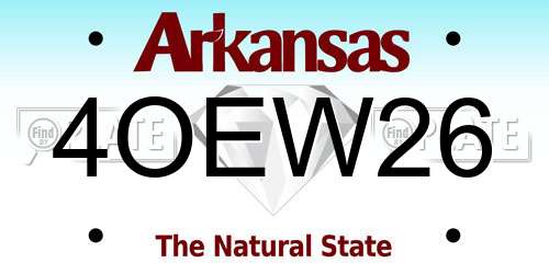 4OEW26 Arkansas License Plate