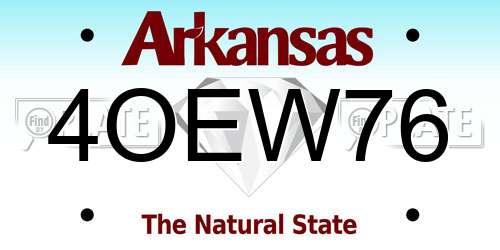 4OEW76 Arkansas License Plate