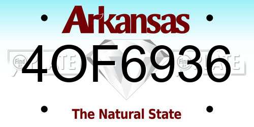 4OF6936 Arkansas License Plate