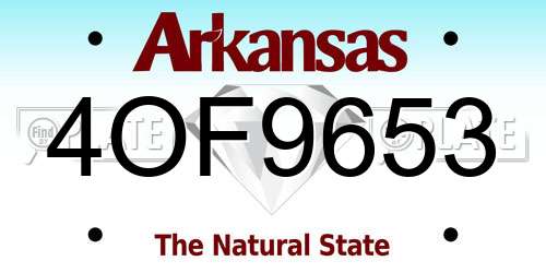 4OF9653 Arkansas License Plate