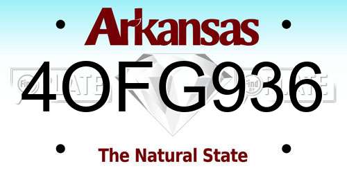 4OFG936 Arkansas License Plate