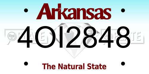 4OI2848 Arkansas License Plate