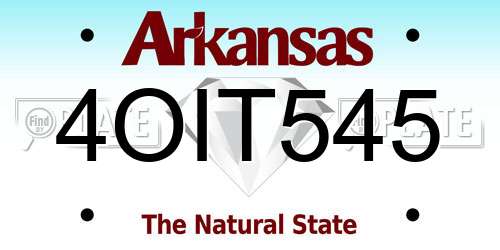 4OIT545 Arkansas License Plate