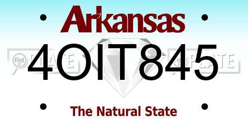4OIT845 Arkansas License Plate