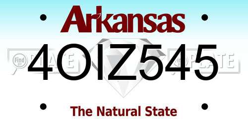4OIZ545 Arkansas License Plate