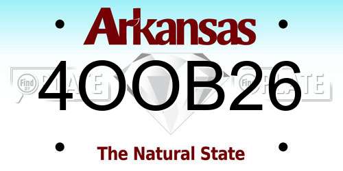 4OOB26 Arkansas License Plate