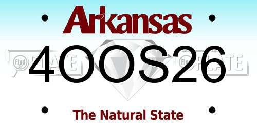 4OOS26 Arkansas License Plate