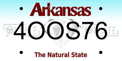 4OOS76 Arkansas License Plate