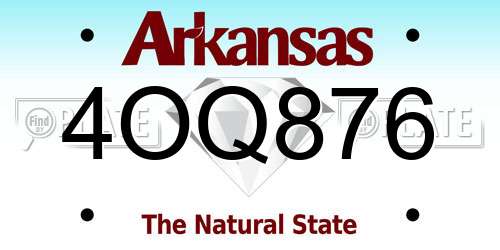 4OQ876 Arkansas License Plate