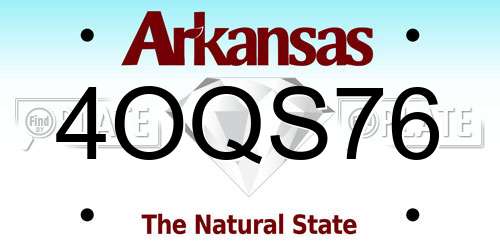 4OQS76 Arkansas License Plate