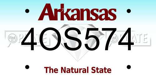 4OS574 Arkansas License Plate