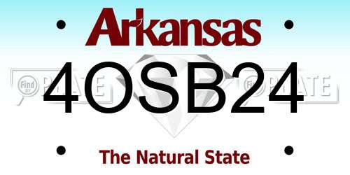 4OSB24 Arkansas License Plate