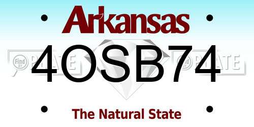 4OSB74 Arkansas License Plate