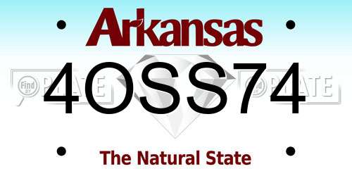 4OSS74 Arkansas License Plate
