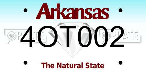 4OT002 Arkansas License Plate