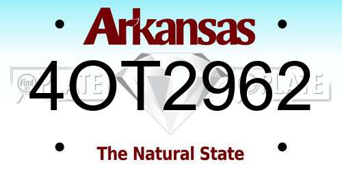4OT2962 Arkansas License Plate