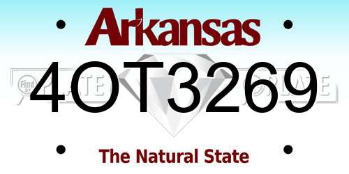 4OT3269 Arkansas License Plate