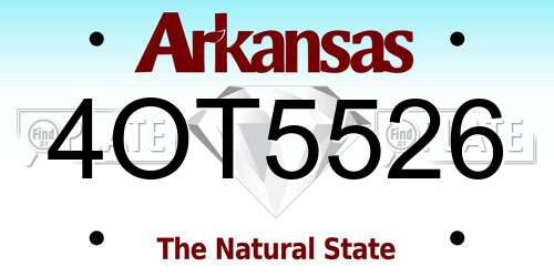 4OT5526 Arkansas License Plate