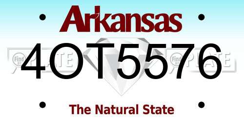 4OT5576 Arkansas License Plate