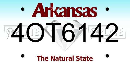 4OT6142 Arkansas License Plate