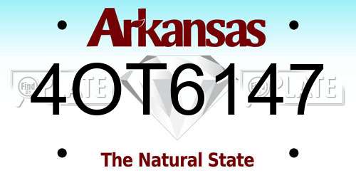 4OT6147 Arkansas License Plate