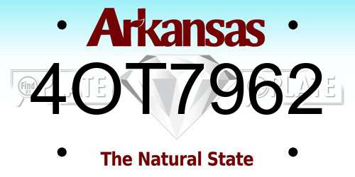 4OT7962 Arkansas License Plate