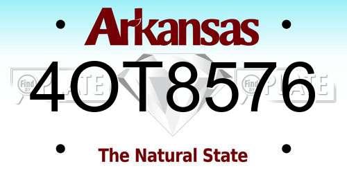 4OT8576 Arkansas License Plate