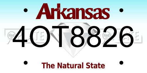 4OT8826 Arkansas License Plate