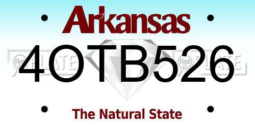 4OTB526 Arkansas License Plate
