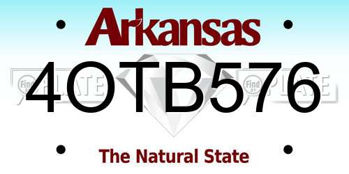4OTB576 Arkansas License Plate