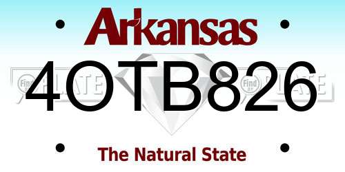 4OTB826 Arkansas License Plate