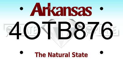 4OTB876 Arkansas License Plate