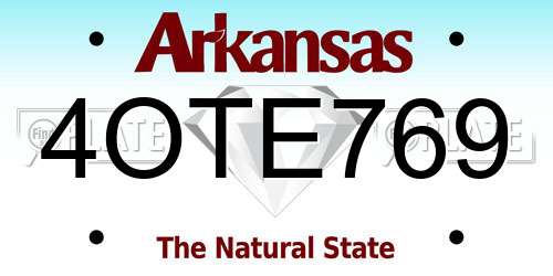 4OTE769 Arkansas License Plate