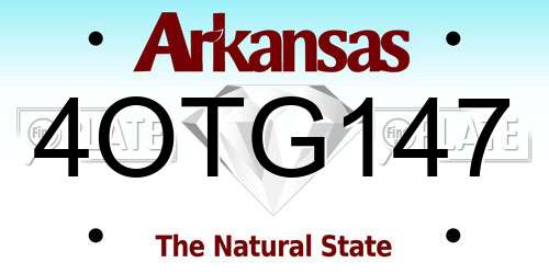 4OTG147 Arkansas License Plate