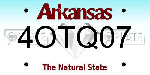 4OTQ07 Arkansas License Plate