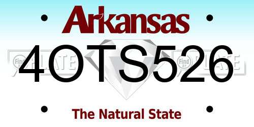 4OTS526 Arkansas License Plate
