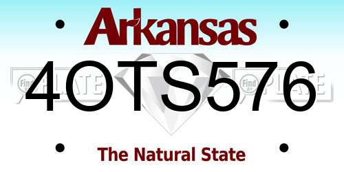 4OTS576 Arkansas License Plate