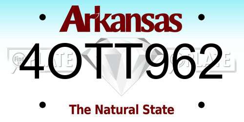 4OTT962 Arkansas License Plate
