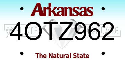 4OTZ962 Arkansas License Plate