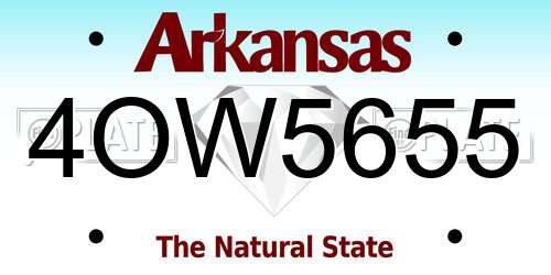 4OW5655 Arkansas License Plate