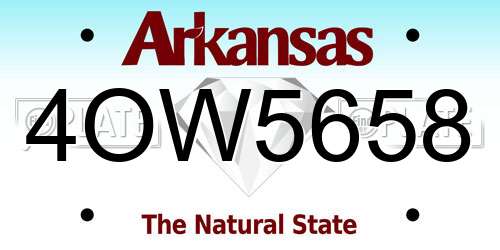 4OW5658 Arkansas License Plate