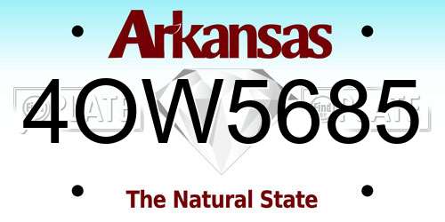 4OW5685 Arkansas License Plate