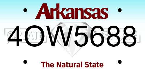 4OW5688 Arkansas License Plate