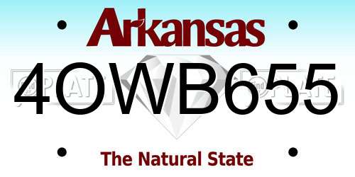 4OWB655 Arkansas License Plate