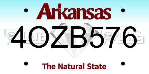4OZB576 Arkansas License Plate